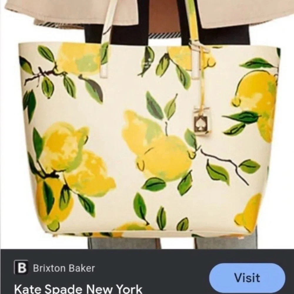 🌿♠️RARE🍋Kate Spade Lemon tote 🍋♠️🌿 - Picture 3 of 16